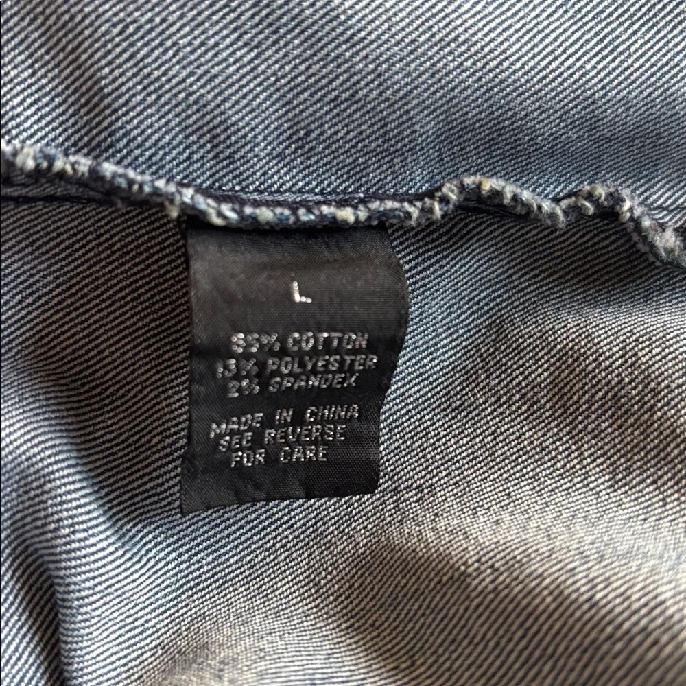Baccini Cropped‎ Blue Denim Jean Jacket Size L